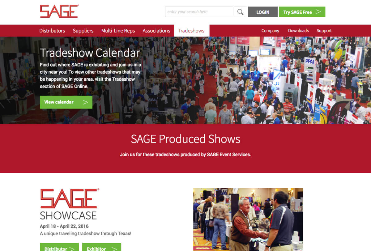 SAGE Website Interior Page