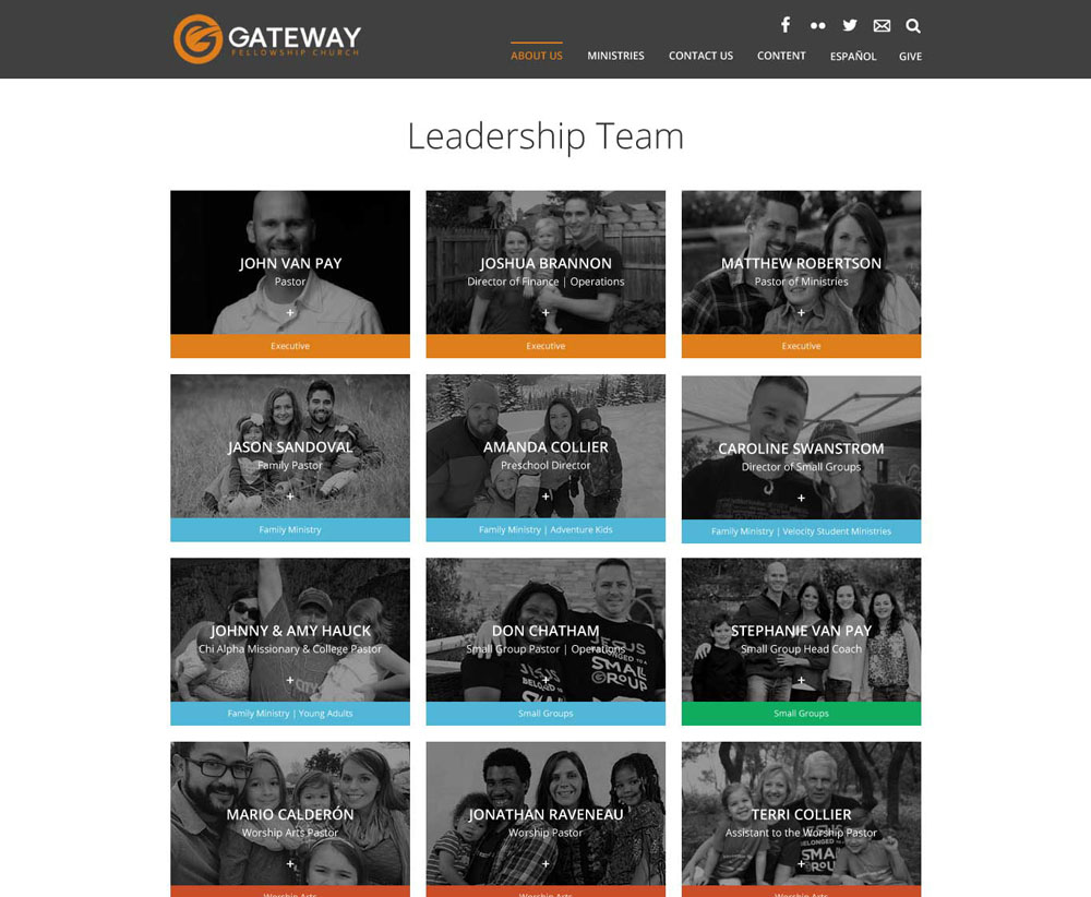 Gateway Fellowship Leaderhip Page